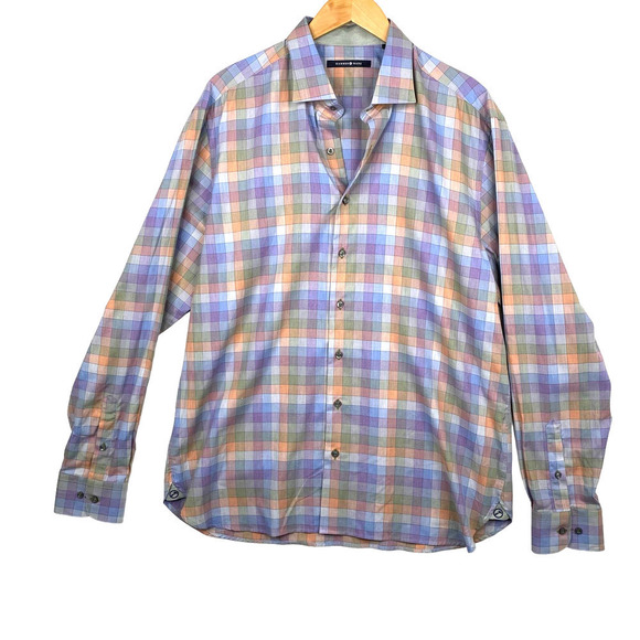 Men's Hammer Made Pastel Colored Tailored Long Sleeve Button Down Shirt-44/17.5 - Picture 1 of 6